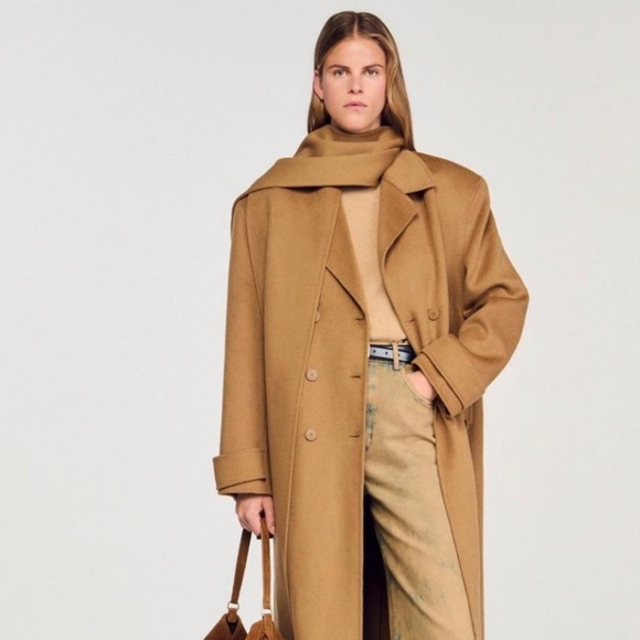 Sandro Women's Tan and Brown Coat